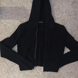 black brandy melville cropped zip up